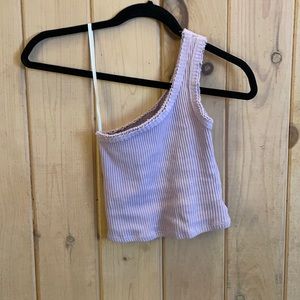 Light purple one shoulder fitted tank